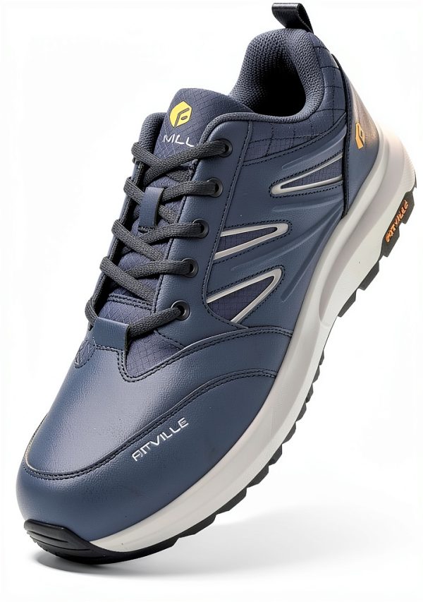 Pavo Mens Wide Hiking Shoes Slip Resistant Comfortable-0