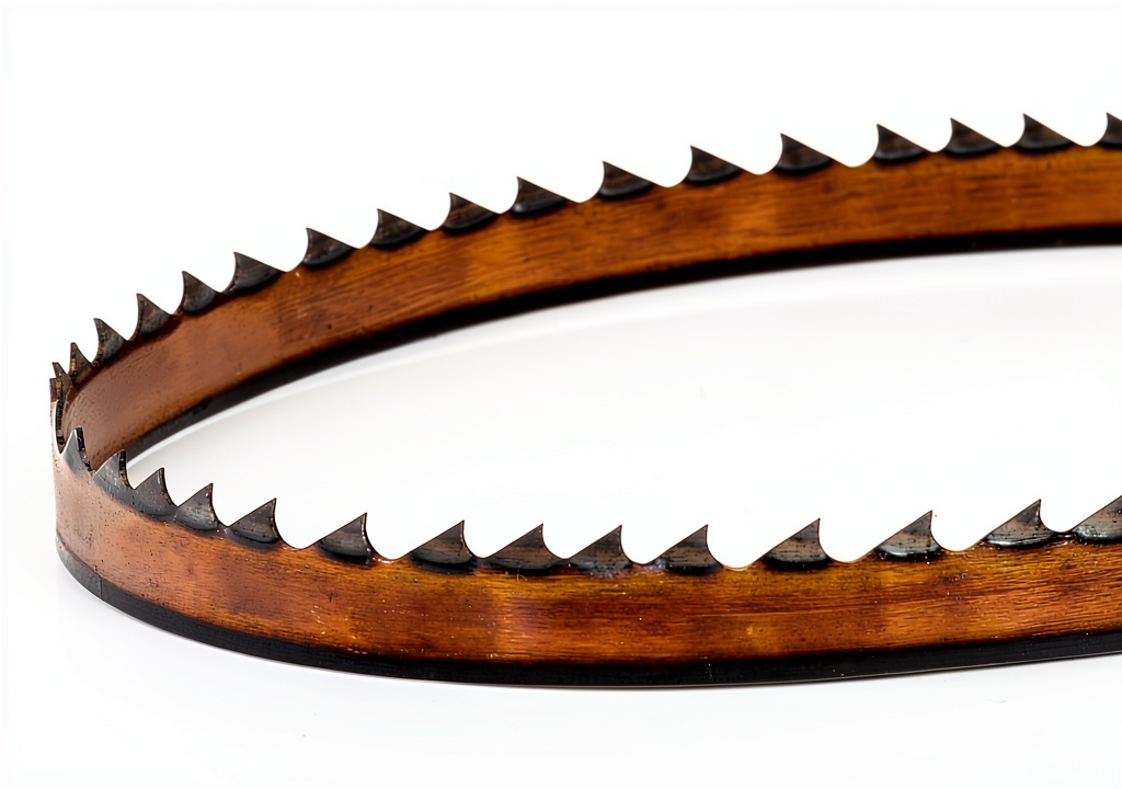 Timberwolf band saw blade in use on a wooden workpiece