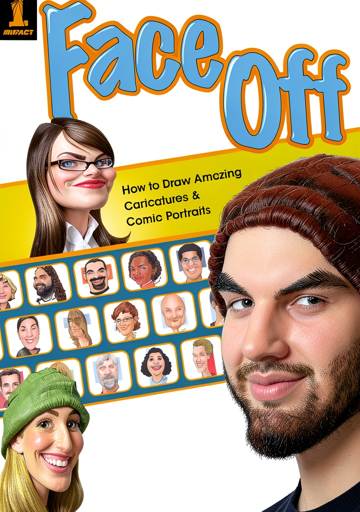 Cartooning guide open on a tablet showing drawing steps