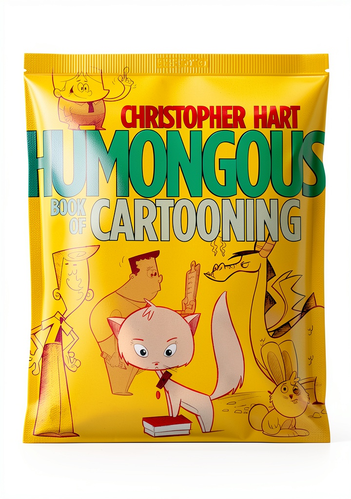 'Christopher Hart Cartooning Book open on a tablet'