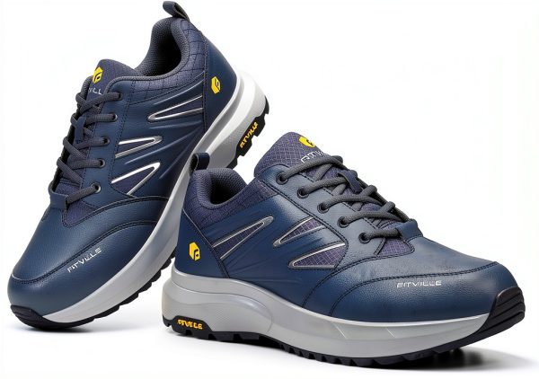 Pavo Mens Wide Hiking Shoes Slip Resistant Comfortable-6