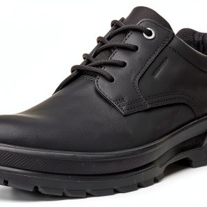 ECCO Mens Hiking Shoes Waterproof Leather Black Size-0