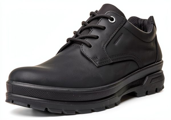ECCO Mens Hiking Shoes Waterproof Leather Black Size-0