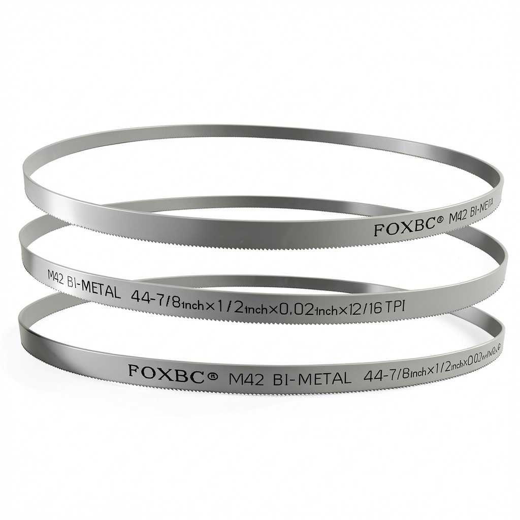 FOXBC bandsaw blade cutting through metal with clean precision