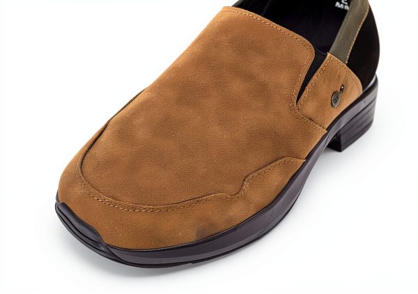 Mens Wide Toe Box Slip On Hiking Shoes Black Brown-5