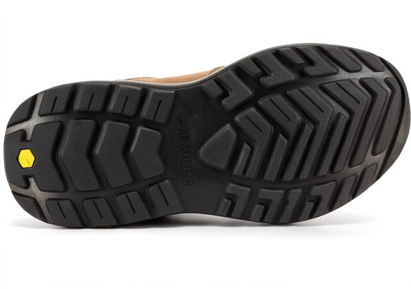 Mens Wide Toe Box Slip On Hiking Shoes Black Brown-2