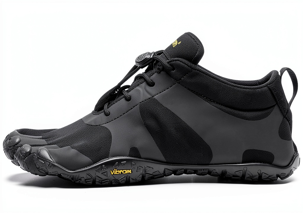 Vibram FiveFingers V-Alpha shoes on a rocky trail during a real‑world hike