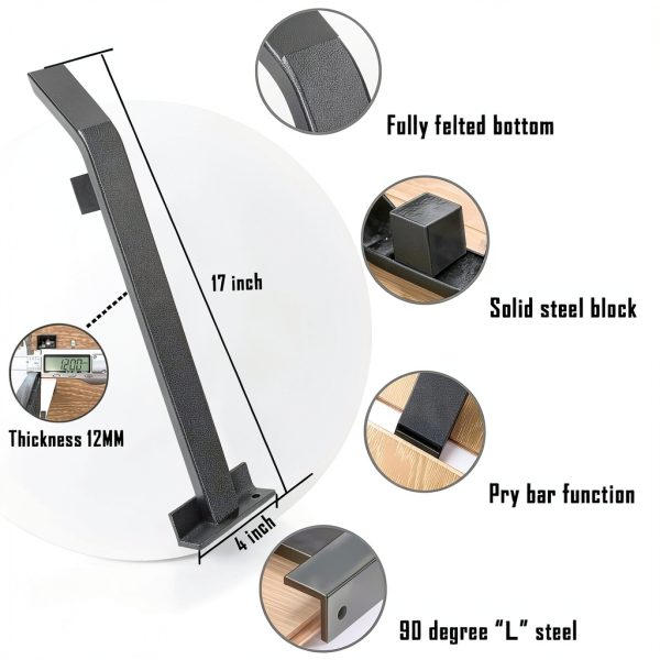 Heavy Duty Pull Bar NAACOO Pry Bar with Steel Block and Felted Base-1