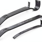 4-Piece Flat Pry Bar Set - 15",12",7",5.25" Heavy Duty Nail Puller, Utility Claw Bar, Wonder Bar, Crowbar, Mini Pry Bar, High Carbon Steel Forged Nail,baseboard and trim removal tool kit-0