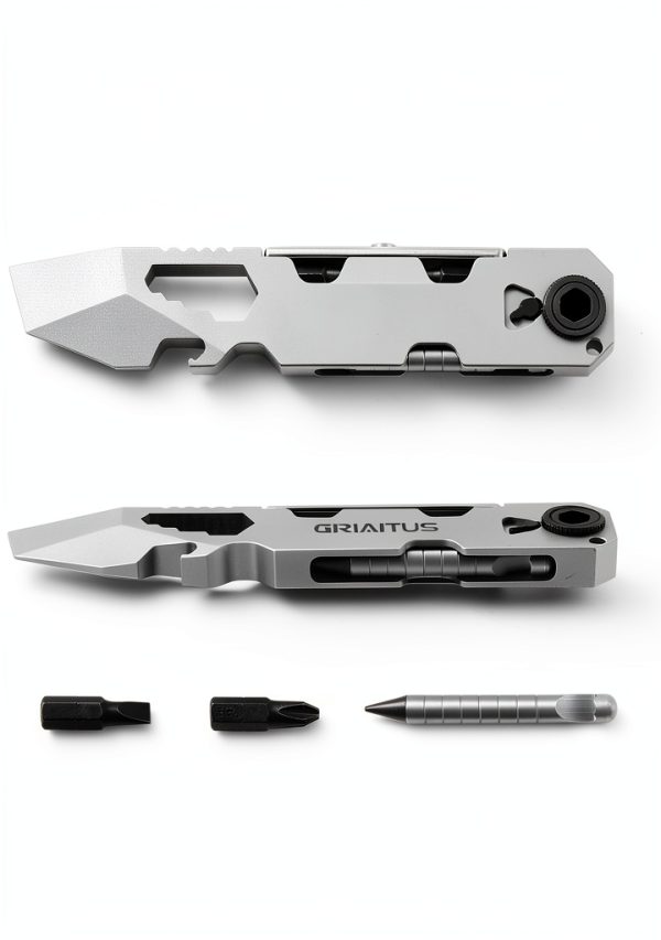 EDC Pry Bar Multitool with Bi-Directional Ratchet Screwdriver & Everlasting Pen, Wrenches, Crowbar, Bottle and Box Openers - Your Versatile Companion for Everyday Carry and Camping Accessories-3