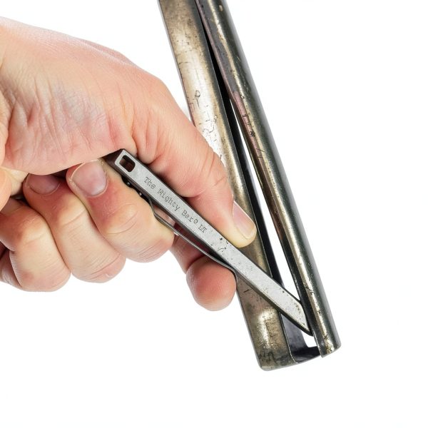 The Mighty Bar LT, Long Titanium Edition Pry Bar Tool, Stainless Steel Pocket Clip for EDC Made by Gear Spool-1